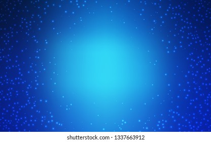 Light BLUE vector background with astronomical stars. Blurred decorative design in simple style with galaxy stars. Template for cosmic backgrounds.
