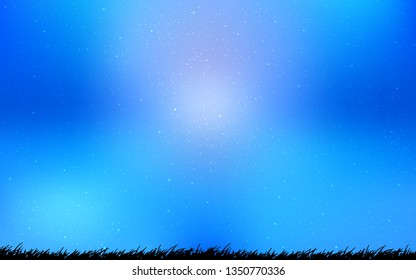 Light BLUE vector background with astronomical stars. Blurred decorative design in simple style with galaxy stars. Pattern for astrology websites.