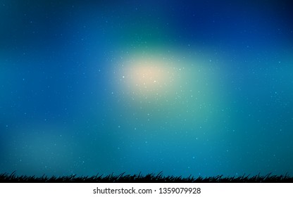 Light BLUE vector background with astronomical stars. Blurred decorative design in simple style with galaxy stars. Pattern for astronomy websites.