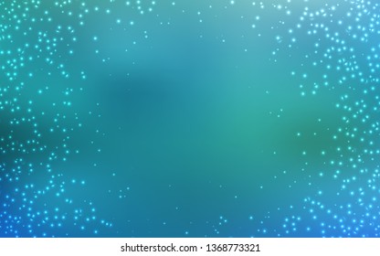 Light BLUE vector background with astronomical stars. Space stars on blurred abstract background with gradient. Pattern for futuristic ad, booklets.