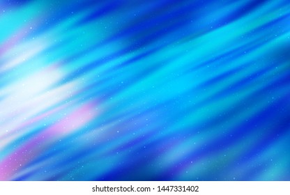 Light BLUE vector background with astronomical stars. Blurred decorative design in simple style with galaxy stars. Pattern for astrology websites.