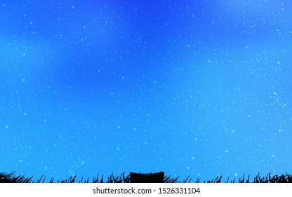 Light BLUE vector background with astronomical stars. Shining colored illustration with bright astronomical stars. Smart design for your business advert.