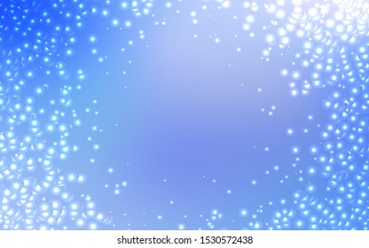 Light BLUE vector background with astronomical stars. Glitter abstract illustration with colorful cosmic stars. Smart design for your business advert.