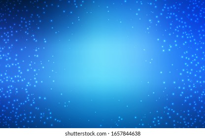 Light BLUE vector background with astronomical stars. Shining illustration with sky stars on abstract template. Best design for your ad, poster, banner.