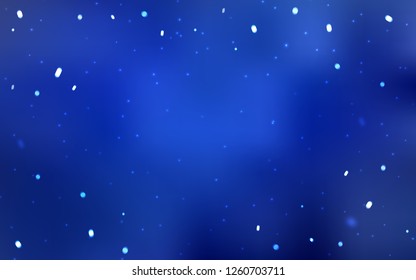 Light BLUE vector background with beautiful snowflakes. Shining colorful illustration with snow on abstract template. New year design for business advert.