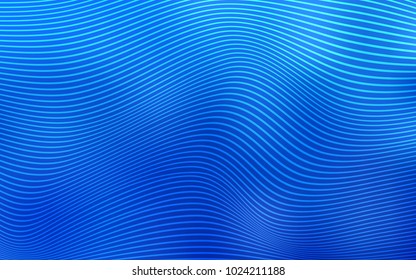 Light BLUE vector background with bent lines. Glitter abstract illustration with wry lines. The best blurred design for your business.