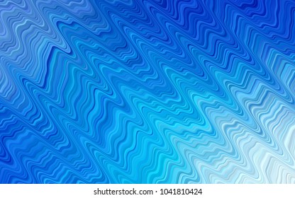 Light BLUE vector background with bent lines. Shining crooked illustration in marble style. Pattern for your business design.
