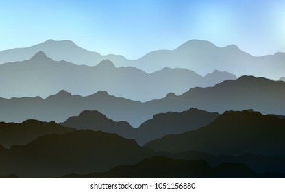 Light BLUE vector background with bent lines. Colorful illustration in abstract mountain style with gradient. Mountain design for your web site.