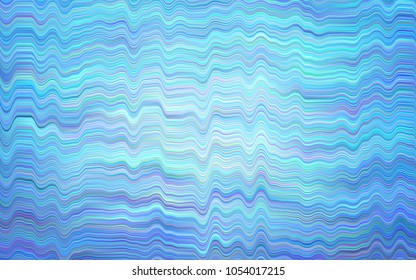 Light BLUE vector background with bent ribbons. Creative illustration in halftone marble style with gradient. The template for cell phone backgrounds.