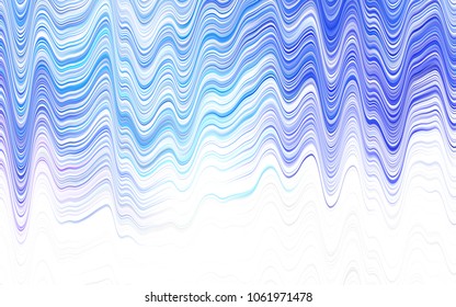 Light BLUE vector background with bent lines. Blurred geometric sample with gradient bubbles.  Marble design for your web site.
