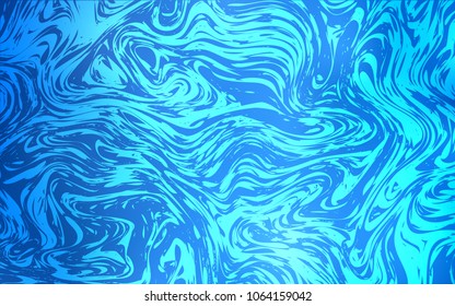 Light BLUE vector background with bent lines. A sample with blurred bubble shapes. Marble style for your business design.