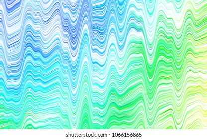 Light BLUE vector background with bent lines. Shining crooked illustration in marble style. A completely new template for your business design.