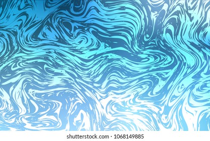 Light BLUE vector background with bent lines. Shining illustration, which consist of blurred lines, circles. The elegant pattern for brand book.