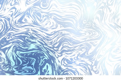 Light BLUE vector background with bent lines. Shining crooked illustration in marble style. A new texture for your  ad, booklets, leaflets.