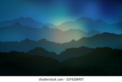Light BLUE vector background with bent ribbons. Brand-new colored illustration in mountain style with gradient. A completely new memphis design for your business.