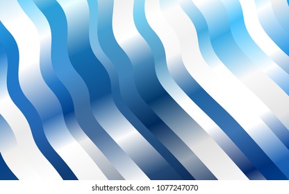 Light BLUE vector background with bent lines. Modern gradient abstract illustration with bandy lines. Pattern for your business design.