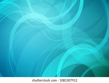 Light BLUE vector background with bent lines. Blurred geometric sample with gradient bubbles.  Textured wave pattern for backgrounds.