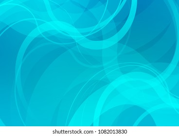 Light BLUE vector background with bent ribbons. Blurred geometric sample with gradient bubbles.  A completely new template for your business design.