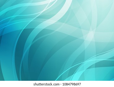 Light BLUE vector background with bent ribbons. Shining illustration, which consist of blurred lines, circles. Pattern for your business design.