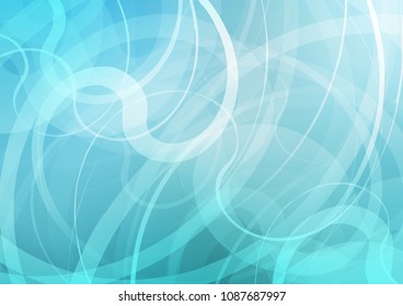 Light BLUE vector background with bent lines. Glitter abstract illustration with wry lines. The elegant pattern for brand book.