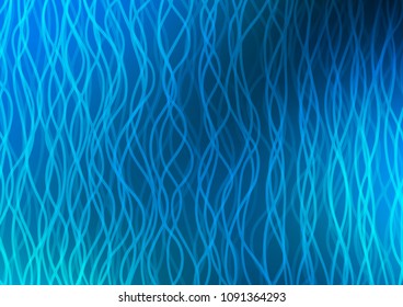 Light BLUE vector background with bent ribbons. Colorful abstract illustration with gradient lines. The best blurred design for your business.