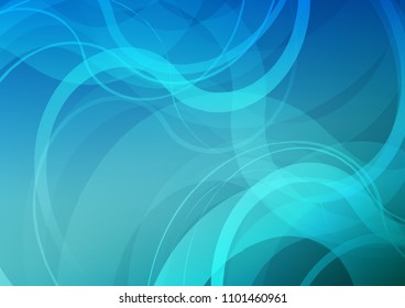 Light BLUE vector background with bent lines. Glitter abstract illustration with wry lines. Pattern for your business design.