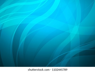 Light BLUE vector background with bent lines. Blurred geometric sample with gradient bubbles.  New composition for your brand book.
