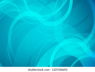 Light BLUE vector background with bent lines. A sample with blurred bubble shapes. New composition for your brand book.