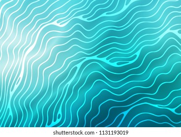Light BLUE vector background with bent lines. A sample with blurred bubble shapes. The template for cell phone backgrounds.