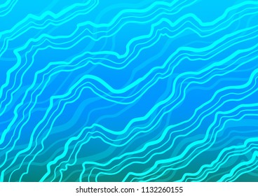 Light BLUE vector background with bent ribbons. Glitter abstract illustration with wry lines. A completely new marble design for your business.