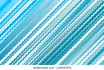 Light BLUE vector background with bent ribbons. Colorful abstract illustration with gradient lines. A completely new template for your business design.