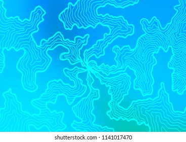 Light BLUE vector background with bent ribbons. Shining illustration, which consist of blurred lines, circles. Marble style for your business design.