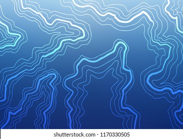 Light BLUE vector background with bent ribbons. A sample with blurred bubble shapes. Pattern for your business design.