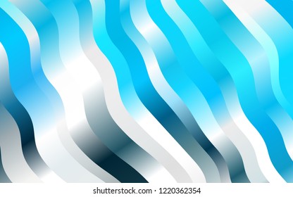 Light BLUE vector background with bent ribbons. A sample with blurred bubble shapes. The template for cell phone backgrounds.