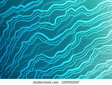 Light BLUE vector background with bent ribbons. Shining illustration, which consist of blurred lines, circles. Pattern for your business design.