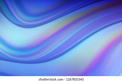 Light BLUE vector background with bent lines. Blurred geometric sample with gradient bubbles.  Marble style for your business design.