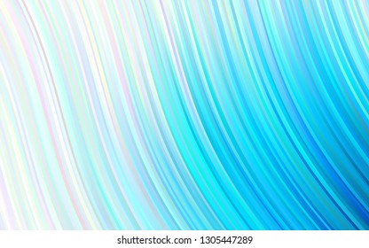 Light BLUE vector background with bent ribbons. Geometric illustration in marble style with gradient.  Pattern for your business design.