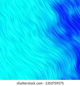 Light BLUE vector background with bent lines. Abstract gradient illustration with wry lines. Pattern for busines booklets, leaflets