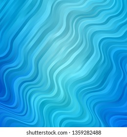 Light BLUE vector background with bent lines. Illustration in abstract style with gradient curved.  Best design for your posters, banners.