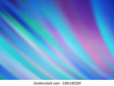 Light BLUE vector background with bent ribbons. Shining illustration, which consist of blurred lines, circles. The elegant pattern for brand book.