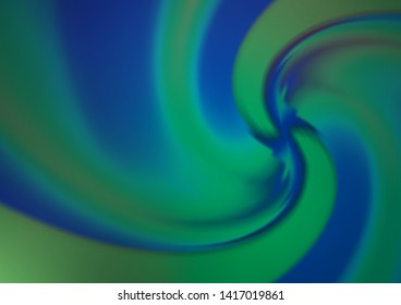 Light BLUE vector background with bent ribbons. A sample with blurred bubble shapes. A completely new marble design for your business.