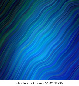 Light BLUE vector background with bent lines. Colorful illustration, which consists of curves. Pattern for ads, commercials.