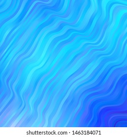 Light BLUE vector background with bent lines. Colorful abstract illustration with gradient curves. Best design for your posters, banners.