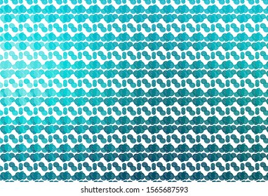 Light BLUE vector background with bent ribbons. A sample with blurred bubble shapes. Pattern for your business design.