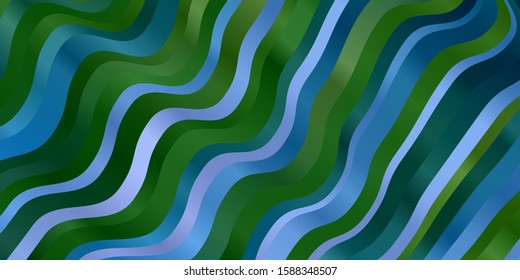 Light BLUE vector background with bent lines. Colorful illustration in abstract style with bent lines. Smart design for your promotions.