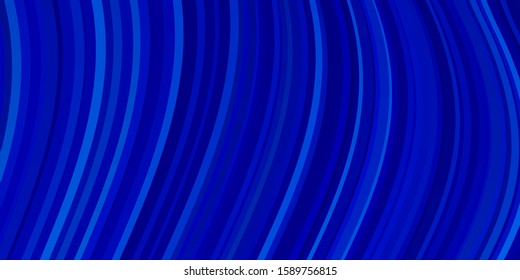 Light BLUE vector background with bent lines. Colorful abstract illustration with gradient curves. Template for cellphones.