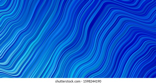 Light BLUE vector background with bent lines. Illustration in abstract style with gradient curved.  Pattern for websites, landing pages.
