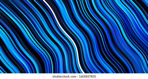 Light BLUE vector background with bent lines. Brand new colorful illustration with bent lines. Pattern for booklets, leaflets.
