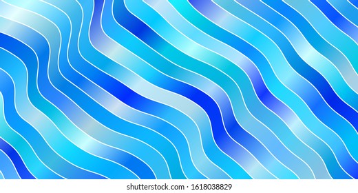 Light BLUE vector background with bent lines. Bright illustration with gradient circular arcs. Best design for your ad, poster, banner.