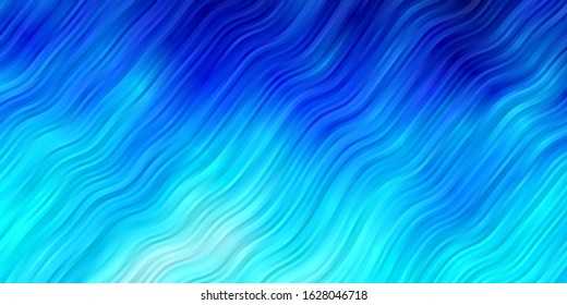 Light BLUE vector background with bent lines. Gradient illustration in simple style with bows. Pattern for commercials, ads.